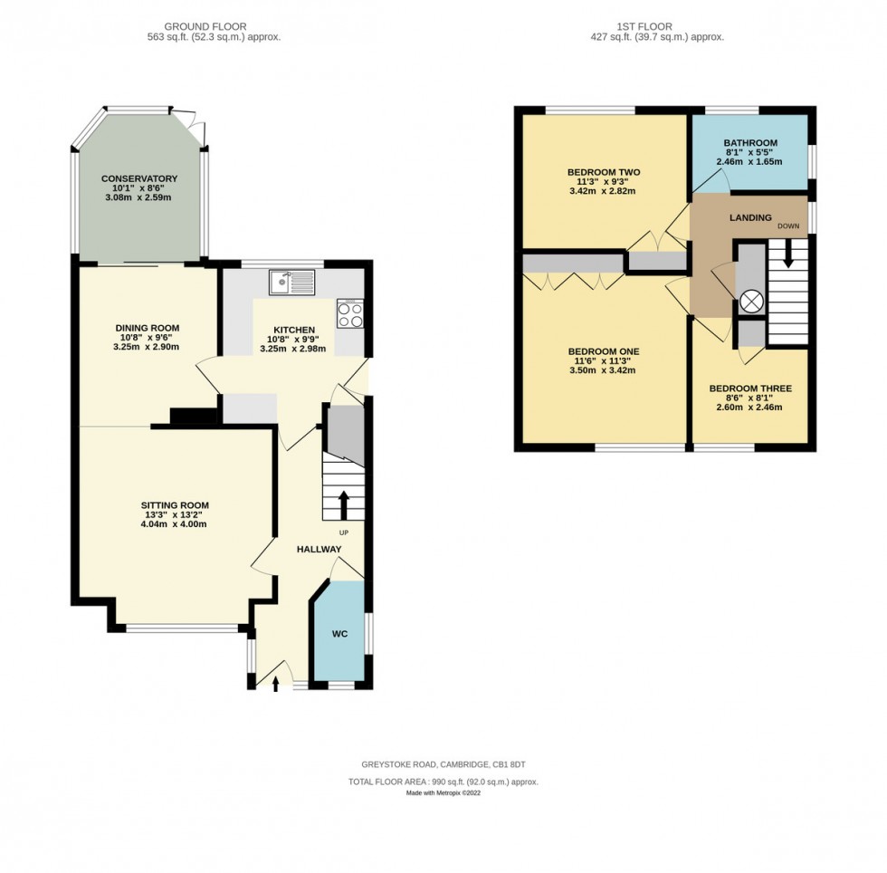 Floorplan for Greystoke Road, Cambridge, CB1