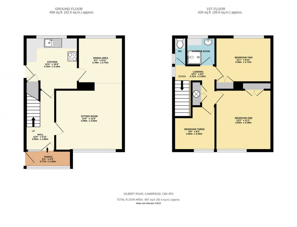 Floorplan for Gilbert Road, Cambridge, CB4