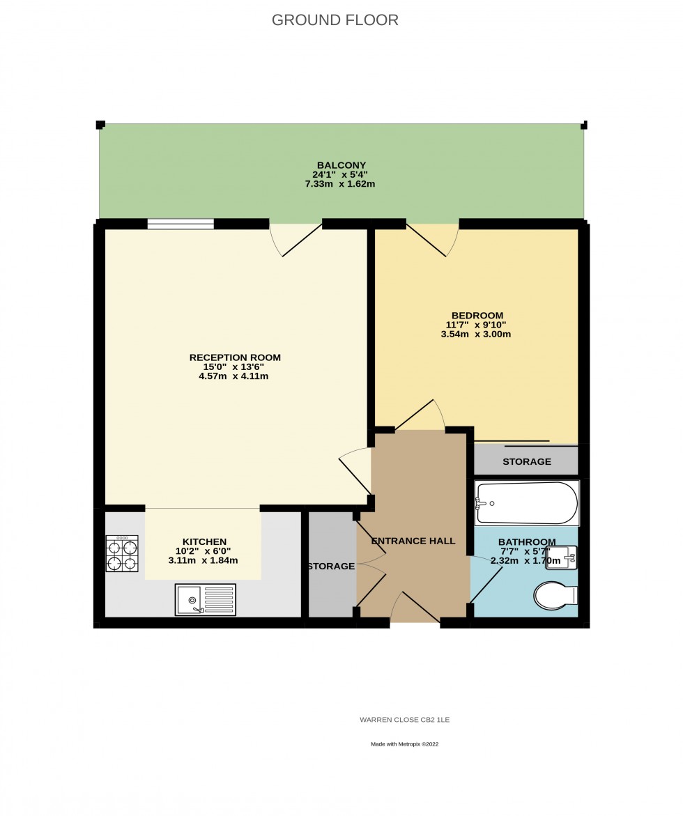 Floorplan for Warren Close, Cambridge