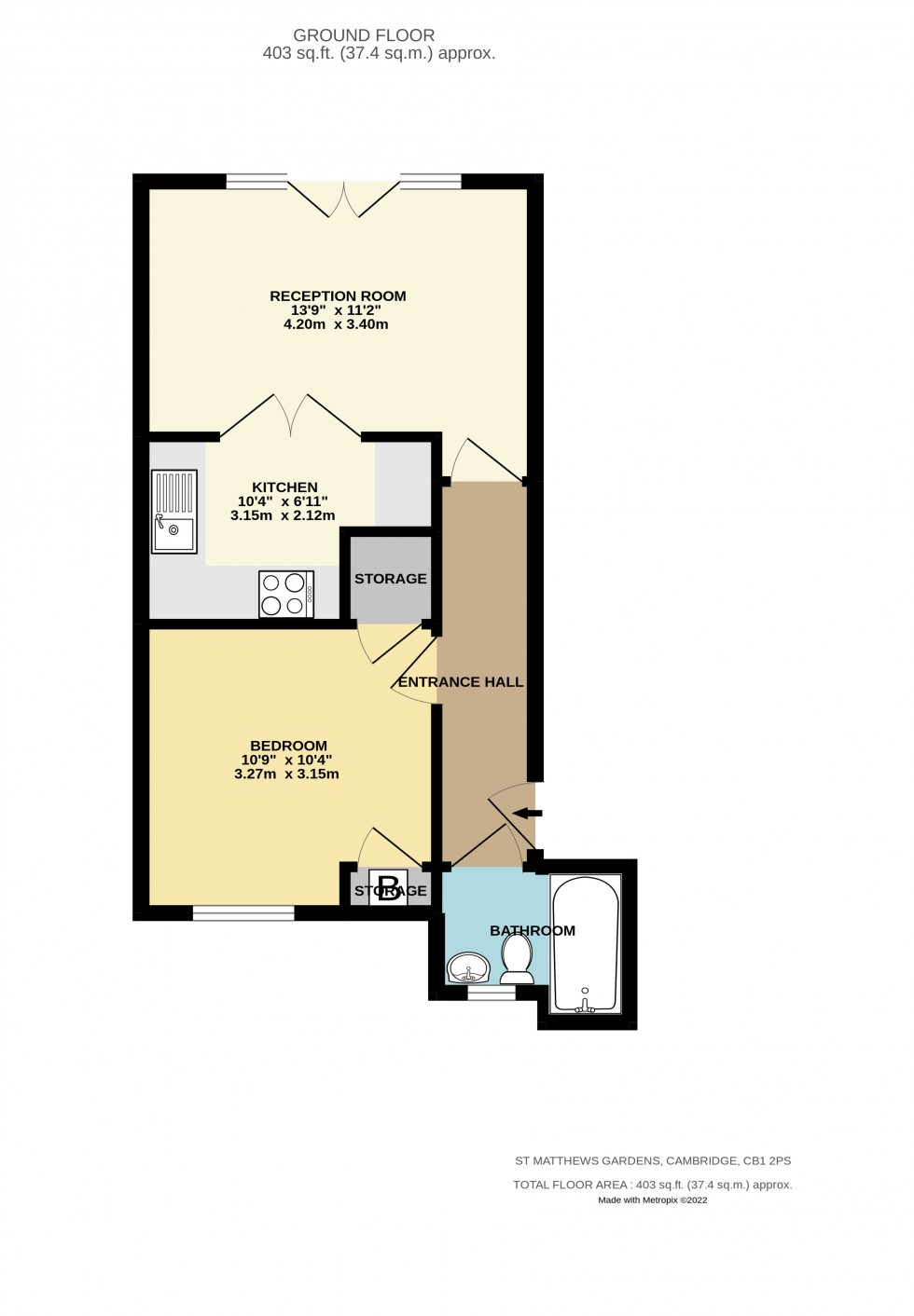 Floorplan for St Matthews Gardens, Cambridge