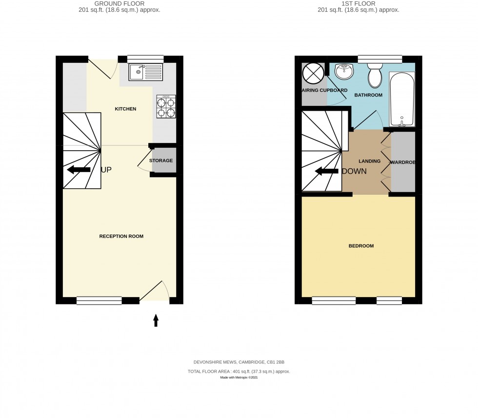 Floorplan for Devonshire Mews, Cambridge