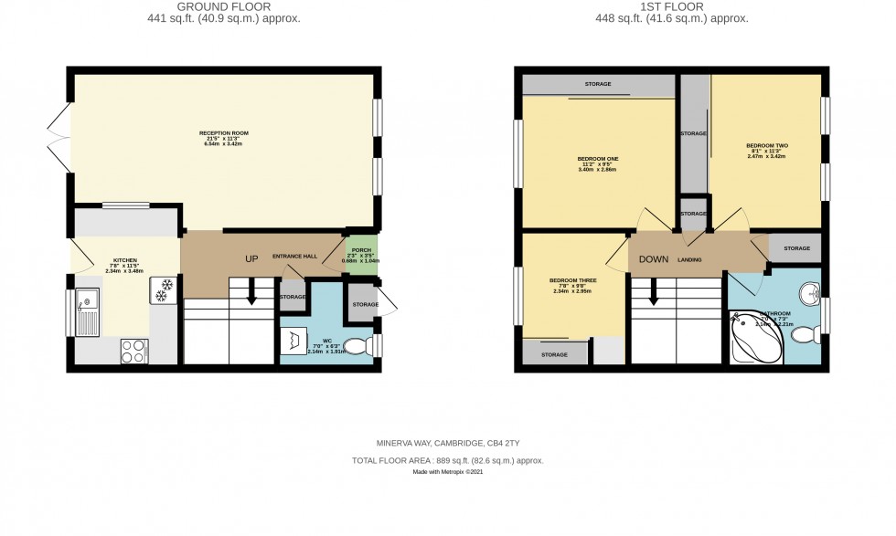 Floorplan for Minerva Way, Cambridge