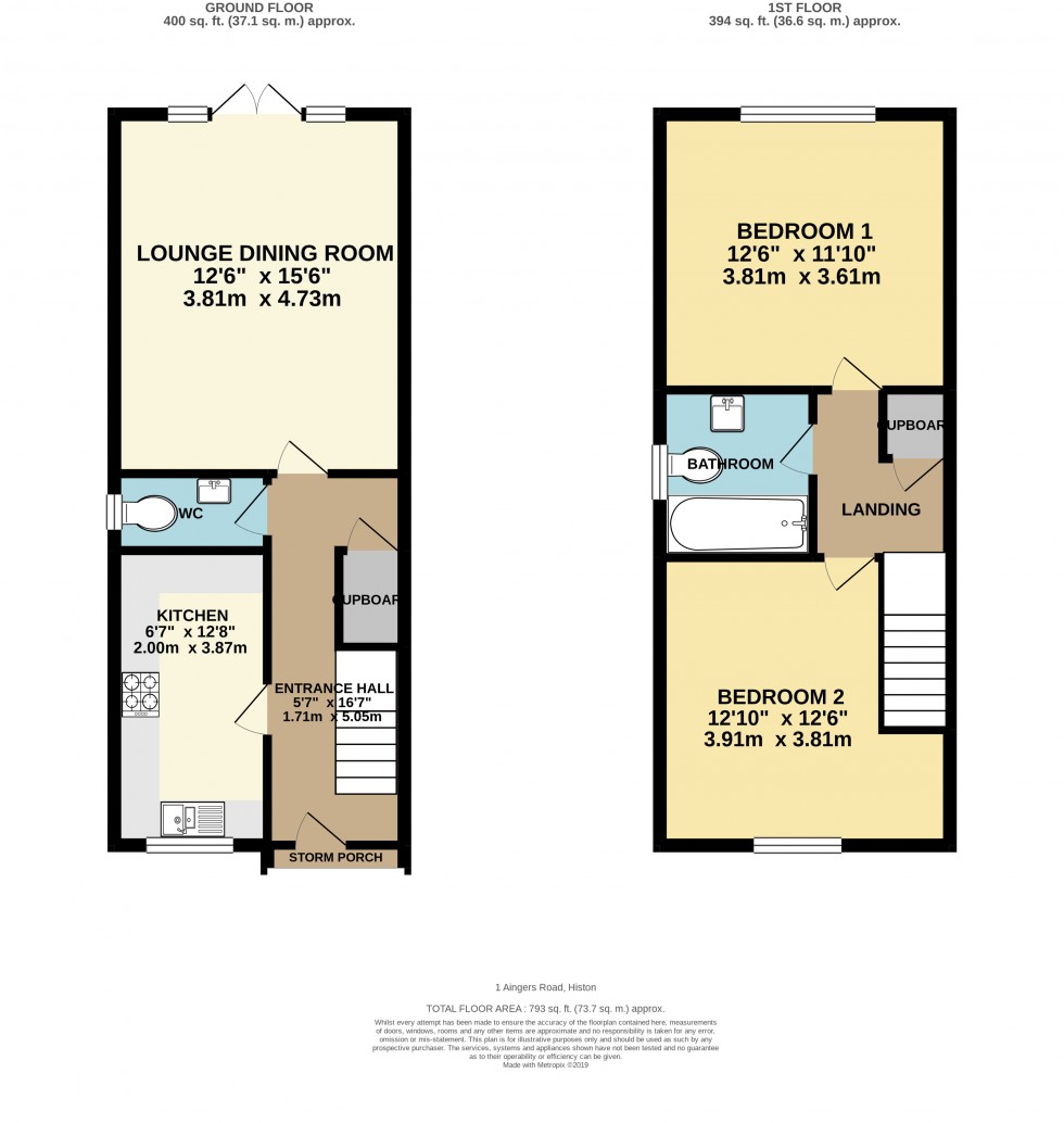 Floorplan for Aingers Road, Histon, Cambridge