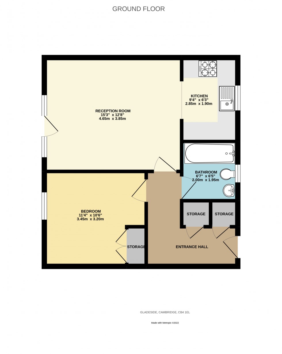 Floorplan for Gladeside, Cambridge, Cambridgeshire