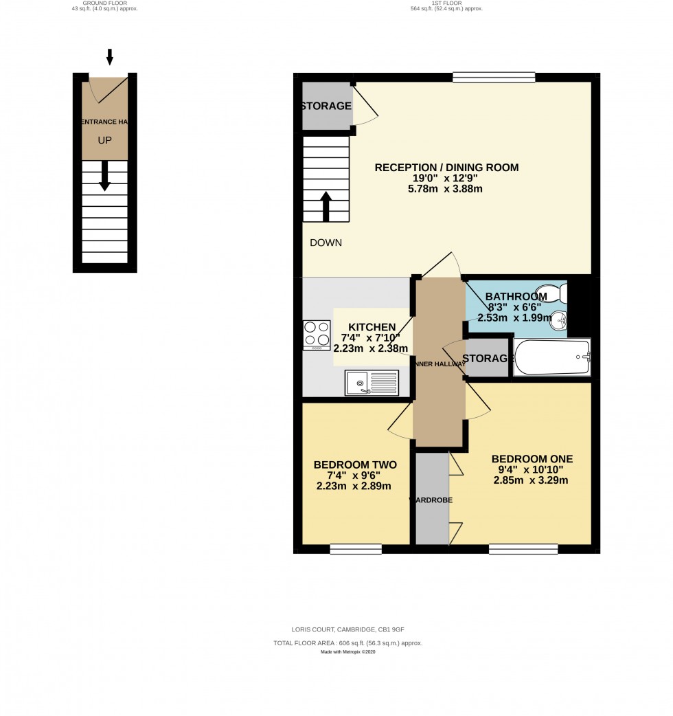 Floorplan for Loris Court, Cambridge