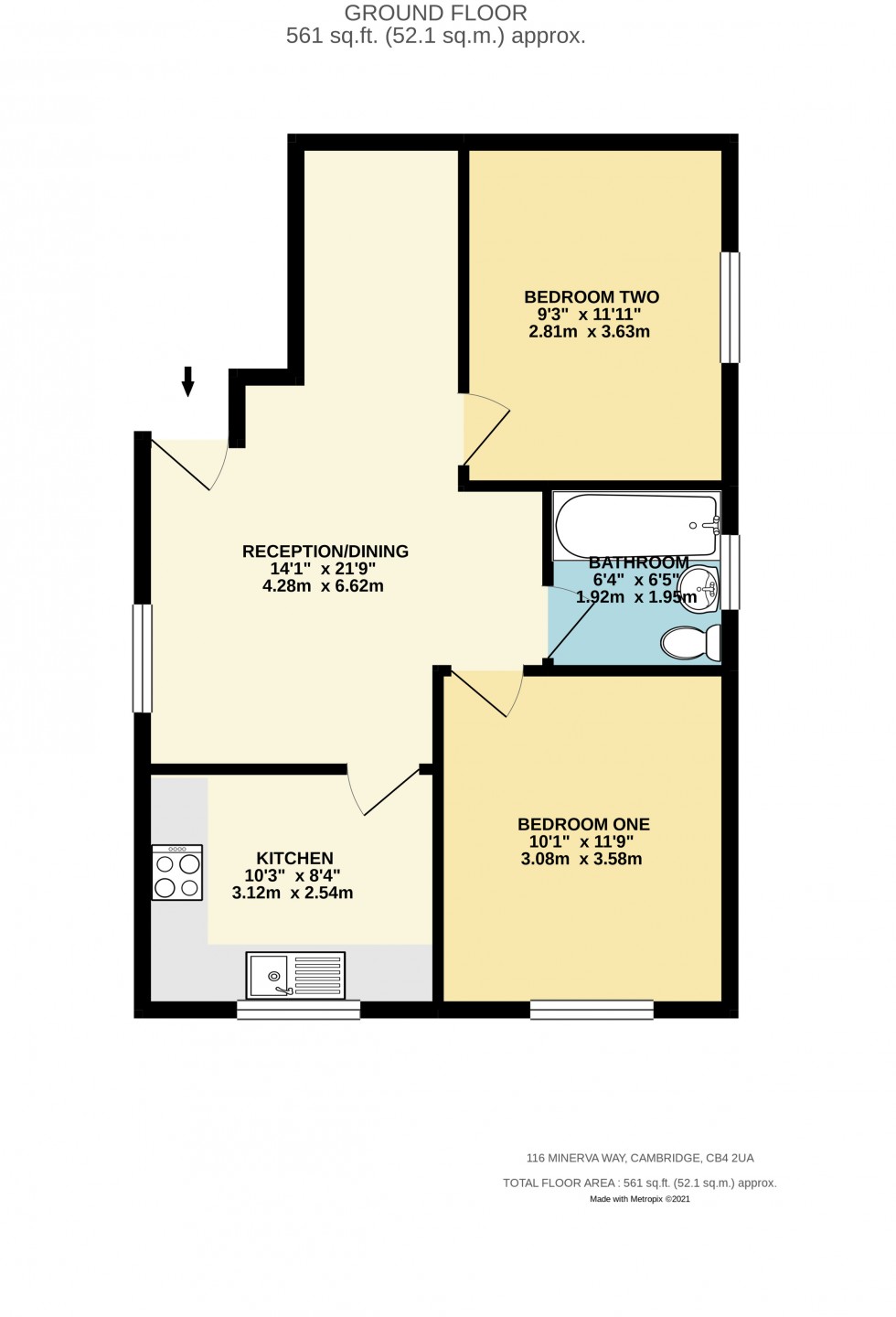 Floorplan for Minerva Way, Cambridge