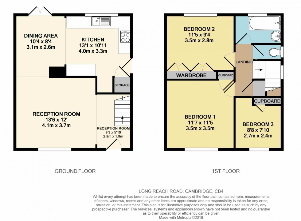 Floorplan for Long Reach Road, Cambridge