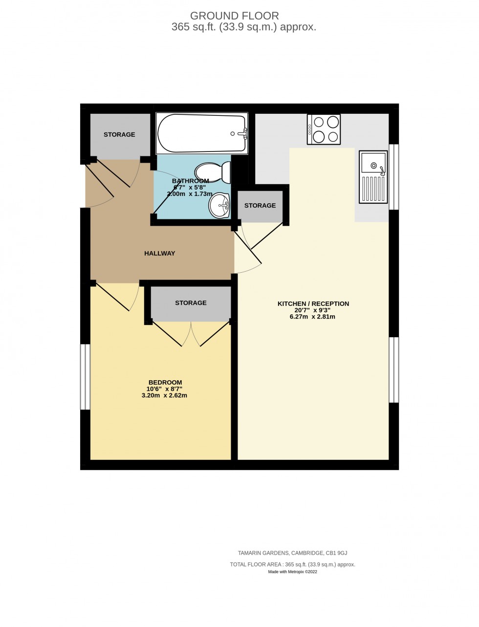 Floorplan for Tamarin Gardens, Cambridge