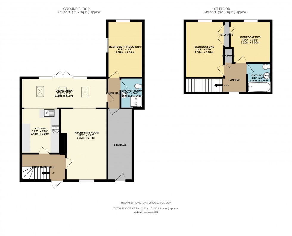 Floorplan for Howard Road, Cambridge