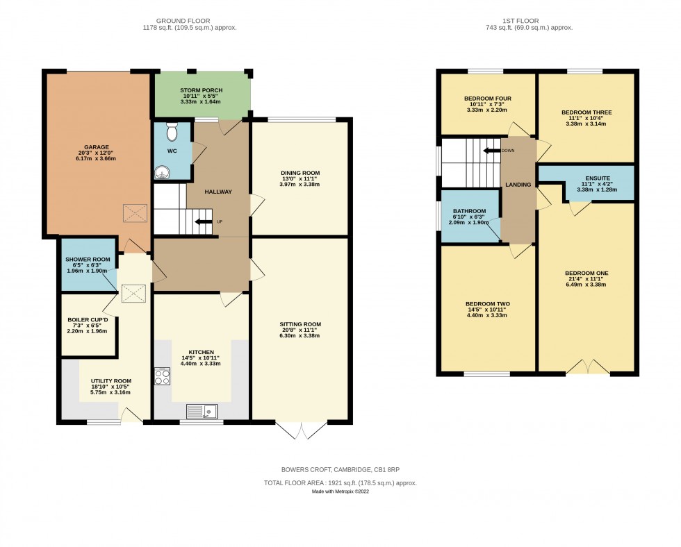 Floorplan for Bowers Croft, Cambridge