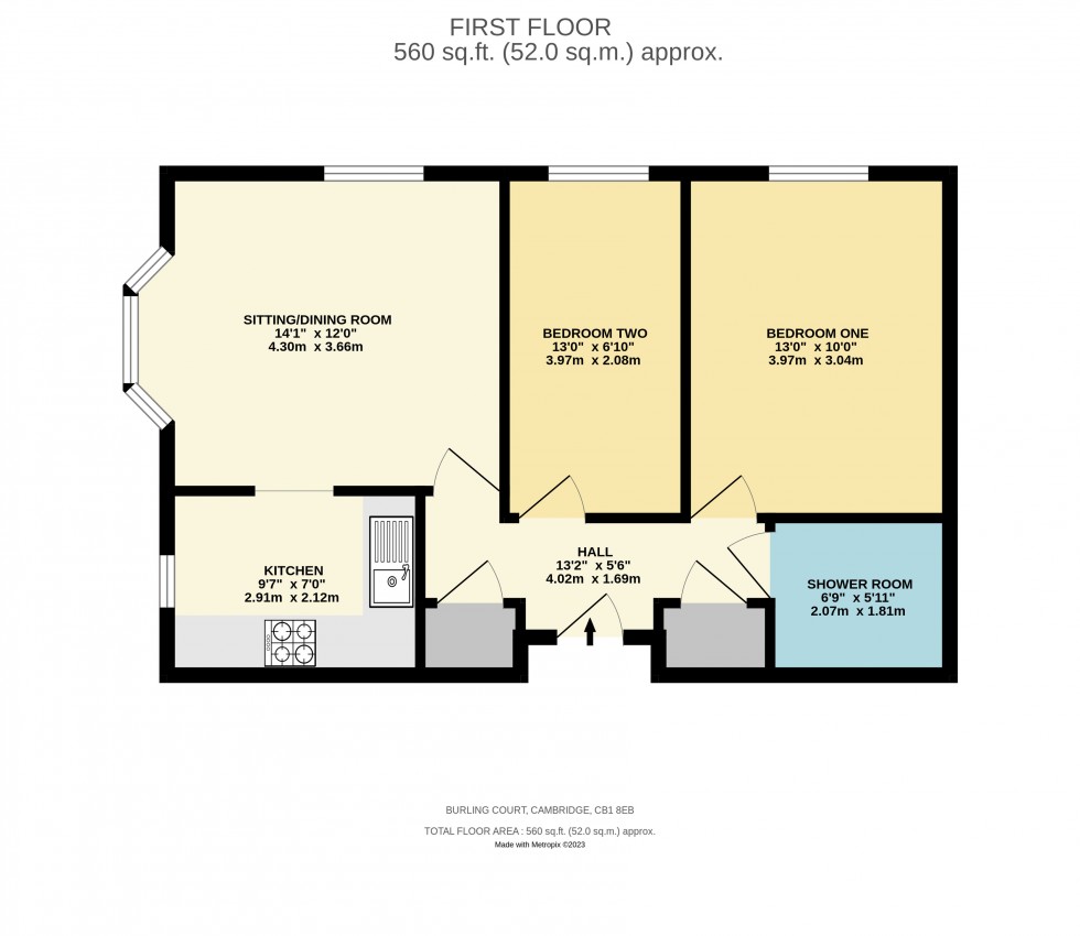 Floorplan for Cambridge, Cambridgeshire