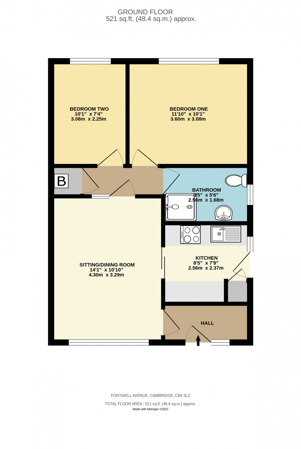 Floorplan for Fontwell Avenue, Cambridge