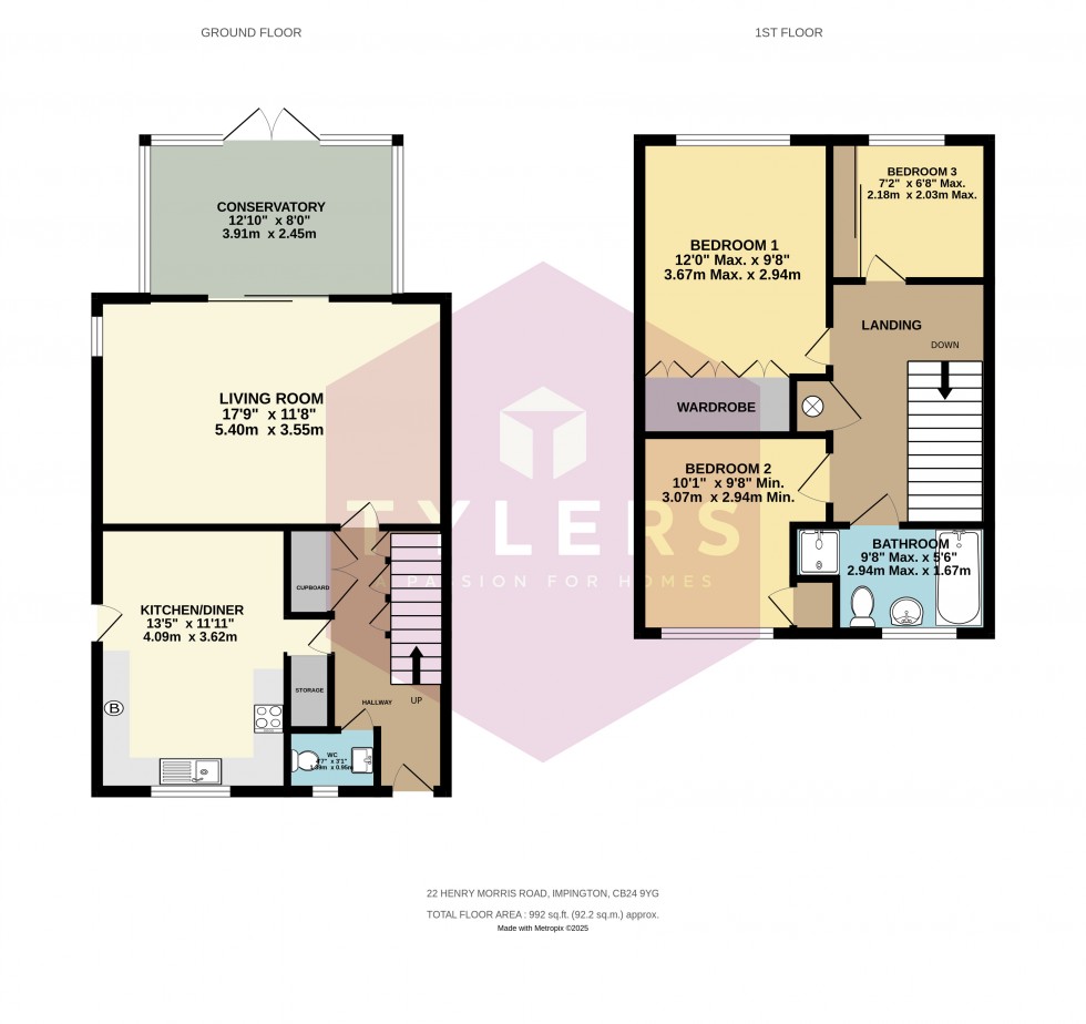 Floorplan for Impington, Cambridge