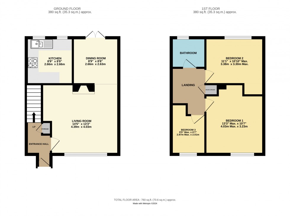 Floorplan for Hardwick, Cambridge, Cambridgeshire