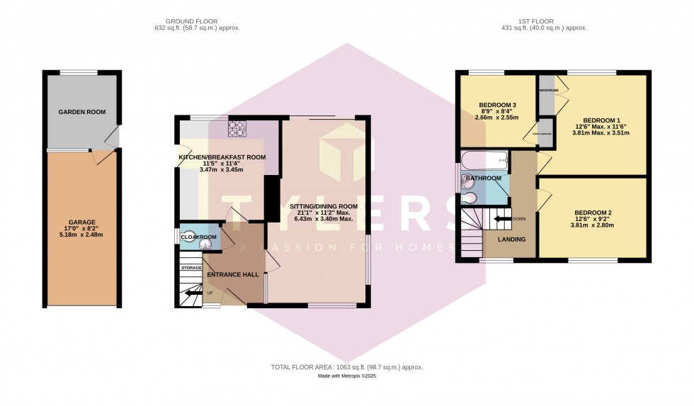 Floorplan for Girton, Cambridge, Cambridgeshire
