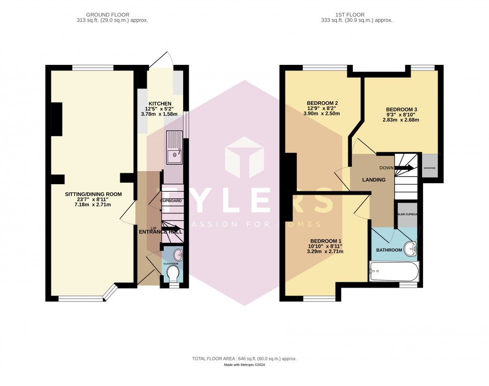 Floorplan for Cambridge, Cambridgeshire