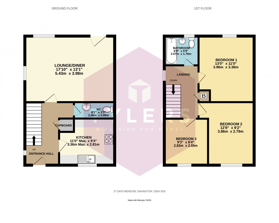Floorplan for Oakington, Cambridge, Cambridgeshire