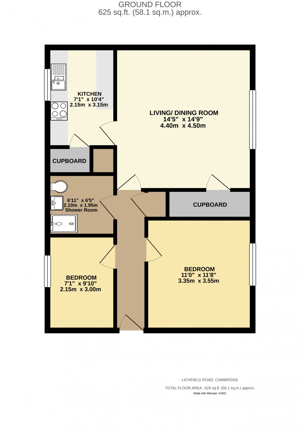Floorplan for Lichfield Road, Cambridge