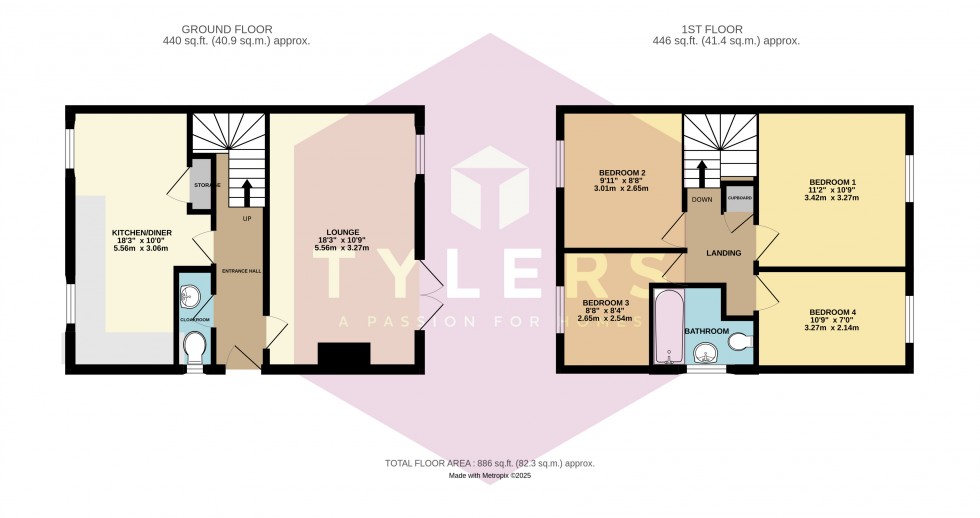 Floorplan for Over, Cambridge, Cambridgeshire