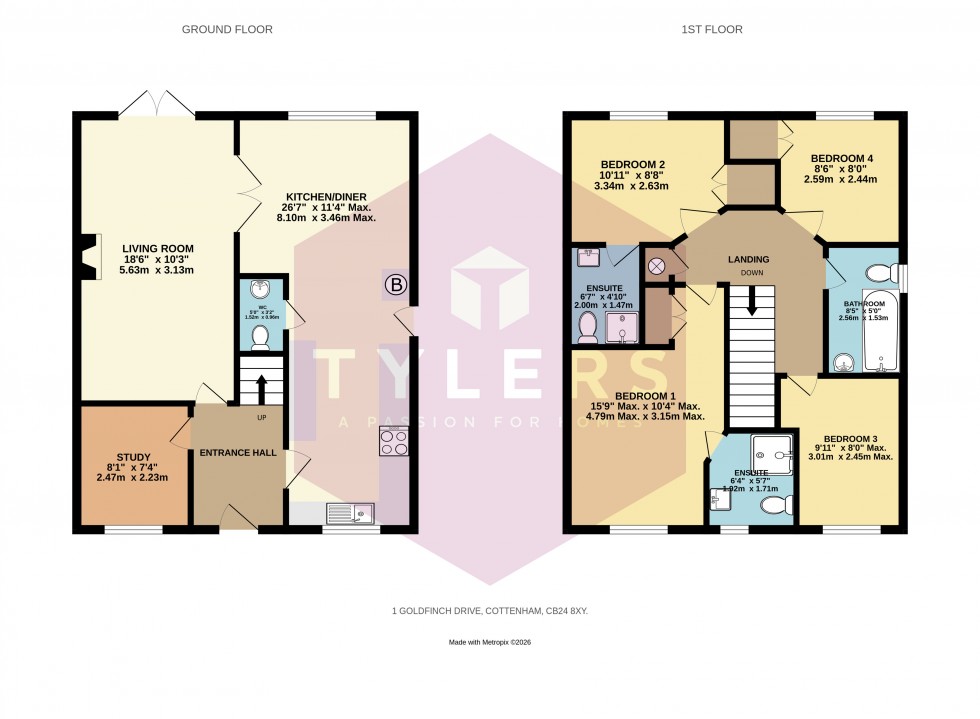 Floorplan for Cottenham, Cambridge, Cambridgeshire
