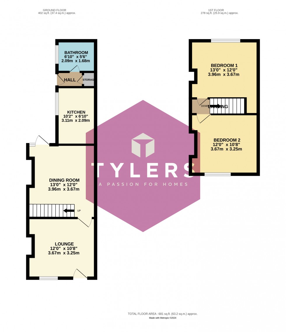 Floorplan for Exning, Newmarket, Suffolk