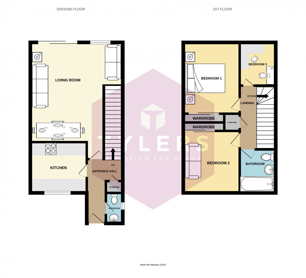 Floorplan for Hardwick, Cambridge, Cambridgeshire